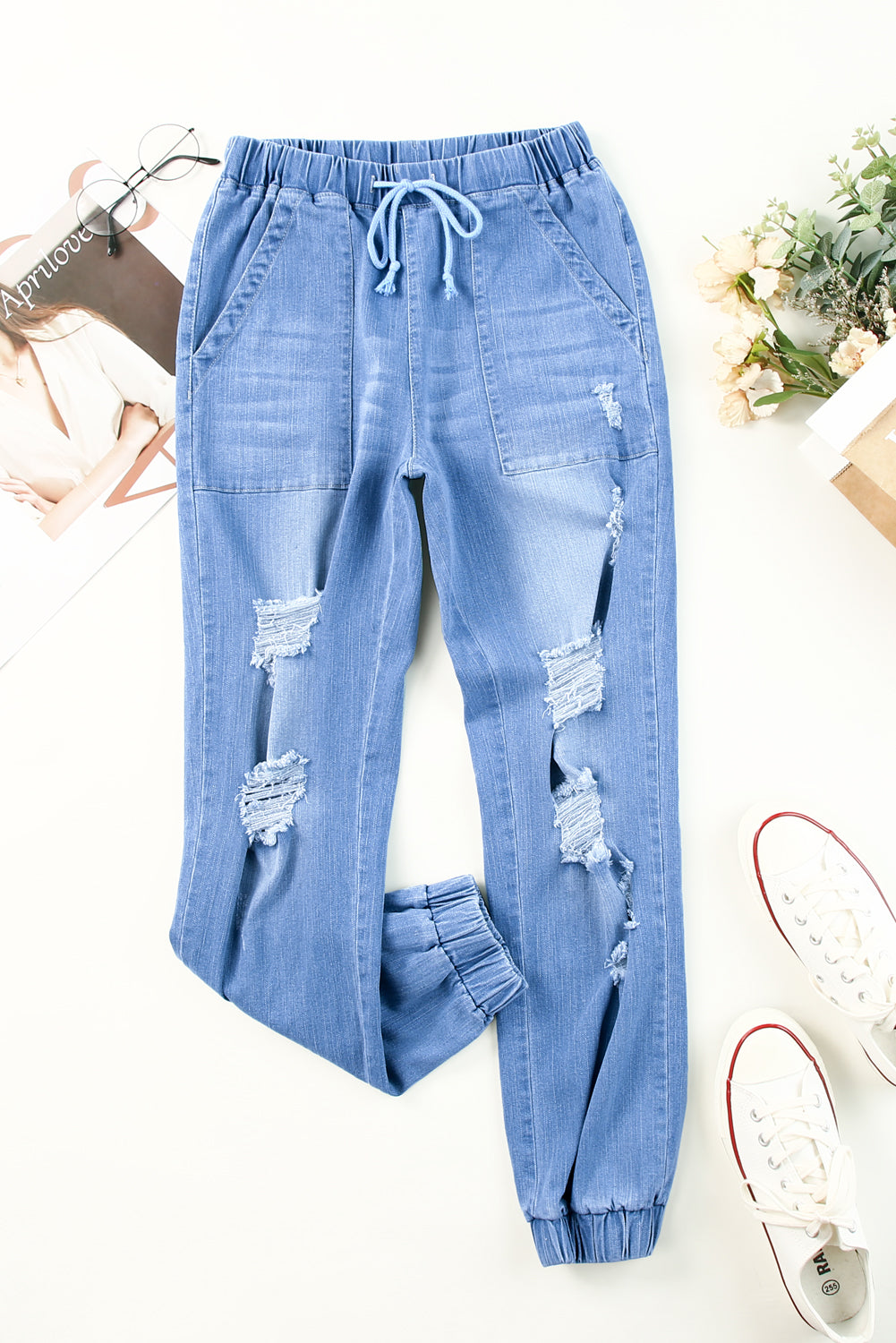 Denim Pocketed Joggers