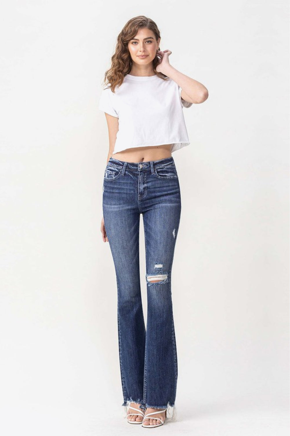 Full Size High Rise Flare Jeans