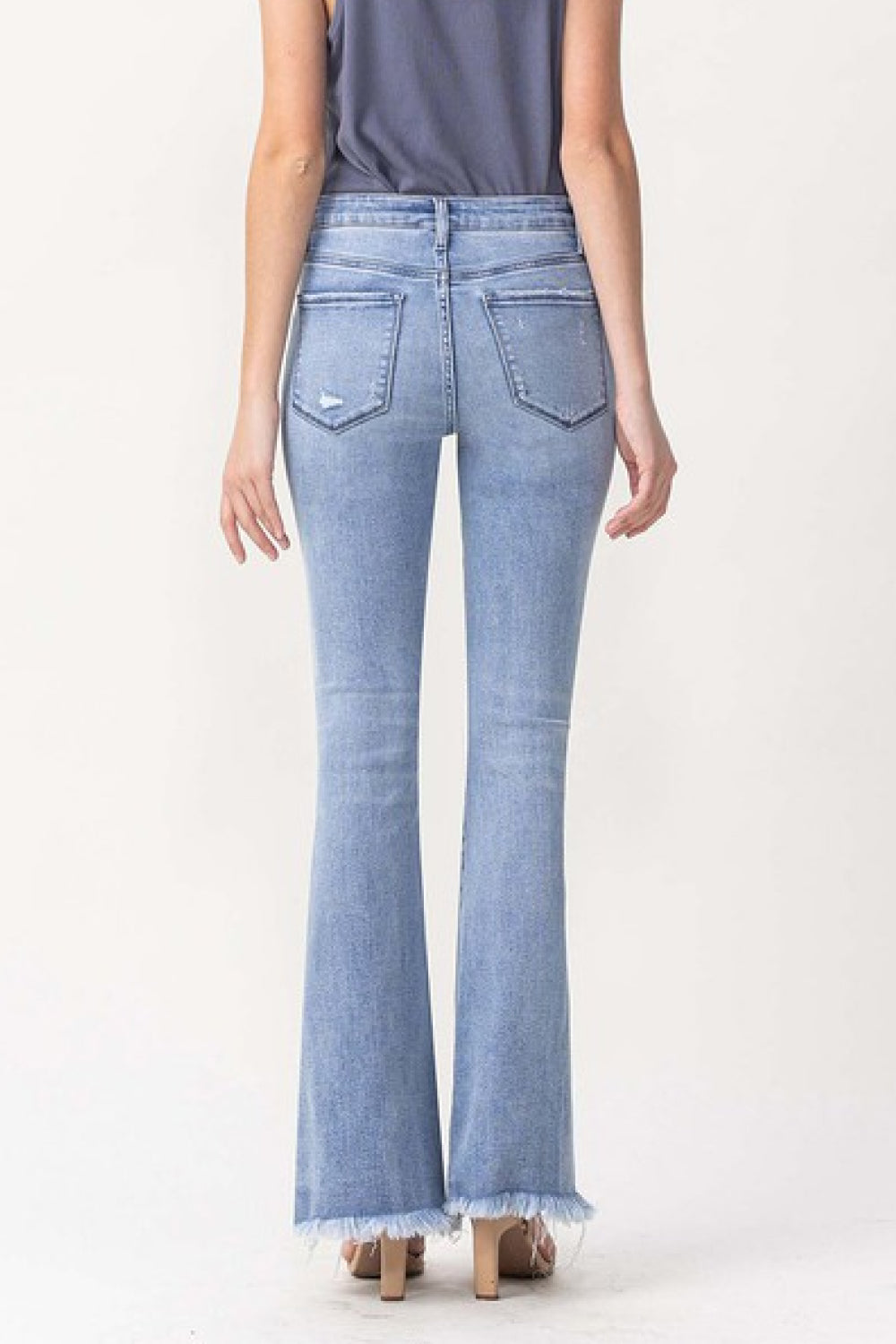 Full Size High Rise Denim Flare Jeans