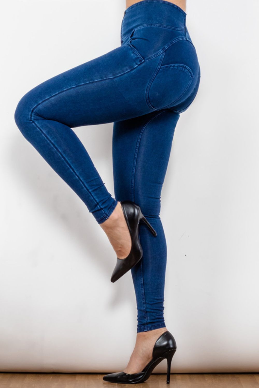 High Waist Zip Up Skinny Long Jeans